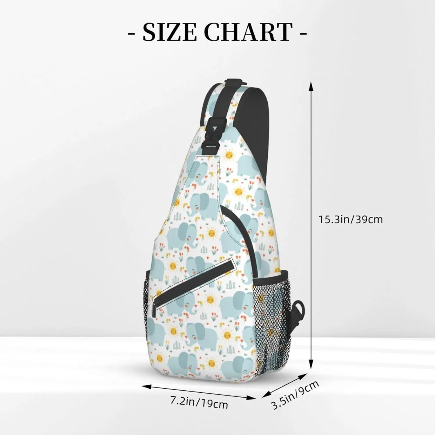 Elephant Crossbody Bag Animal Shoulder Bag Backpack Cute Sling Bag Chest Casual Daypack for Outdoor