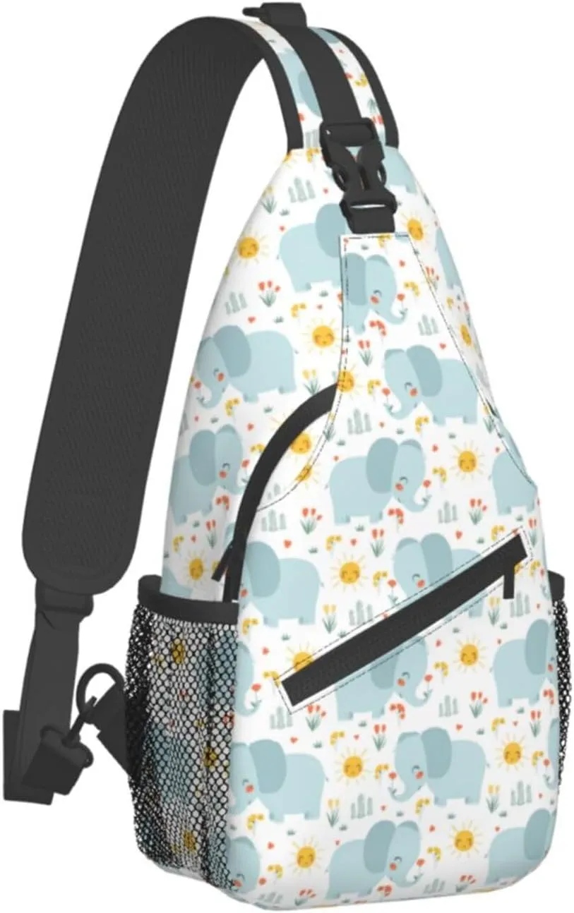 Elephant Crossbody Bag Animal Shoulder Bag Backpack Cute Sling Bag Chest Casual Daypack for Outdoor