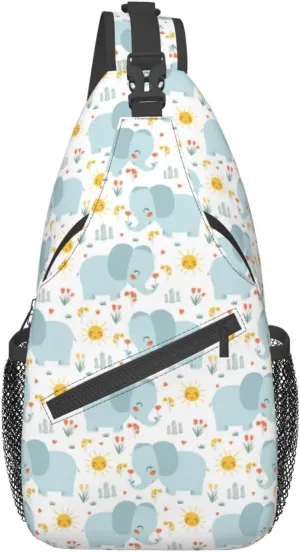 Elephant Crossbody Bag Animal Shoulder Bag Backpack Cute Sling Bag Chest Casual Daypack for Outdoor