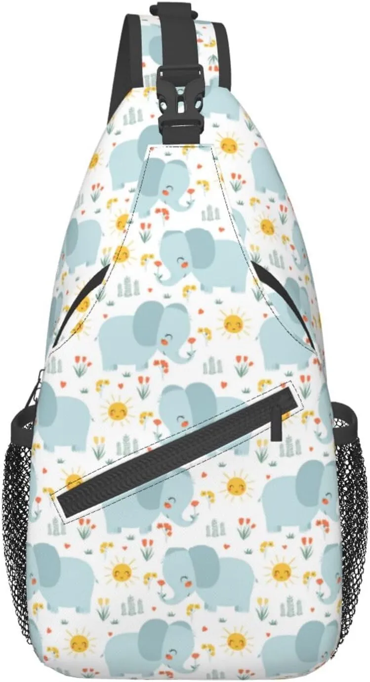 Elephant Crossbody Bag Animal Shoulder Bag Backpack Cute Sling Bag Chest Casual Daypack for Outdoor