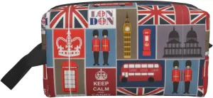 England Symbols Print Travel Toiletry Organizer Bag, Cosmetic & Storage Pouch For Travel And Daily Use
