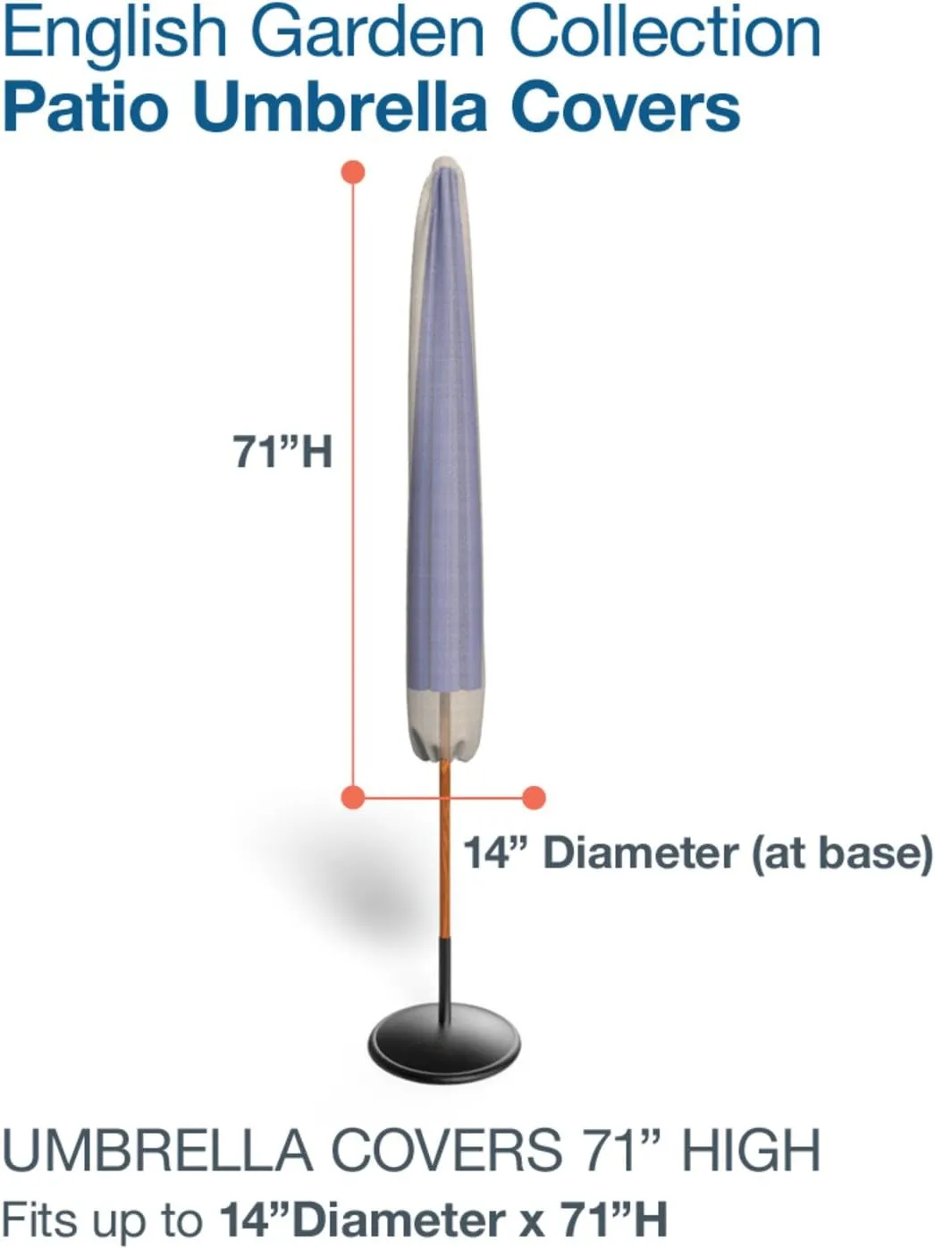 English Garden Patio Umbrella Cover, Heavy Duty and Waterproof Cover