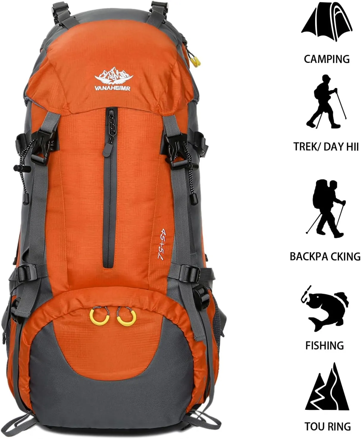 Esup 50L Hiking Backpack Men Camping Backpack with rain cover 45l 5l Lightweight Backpacking Backpack Travel Backpack