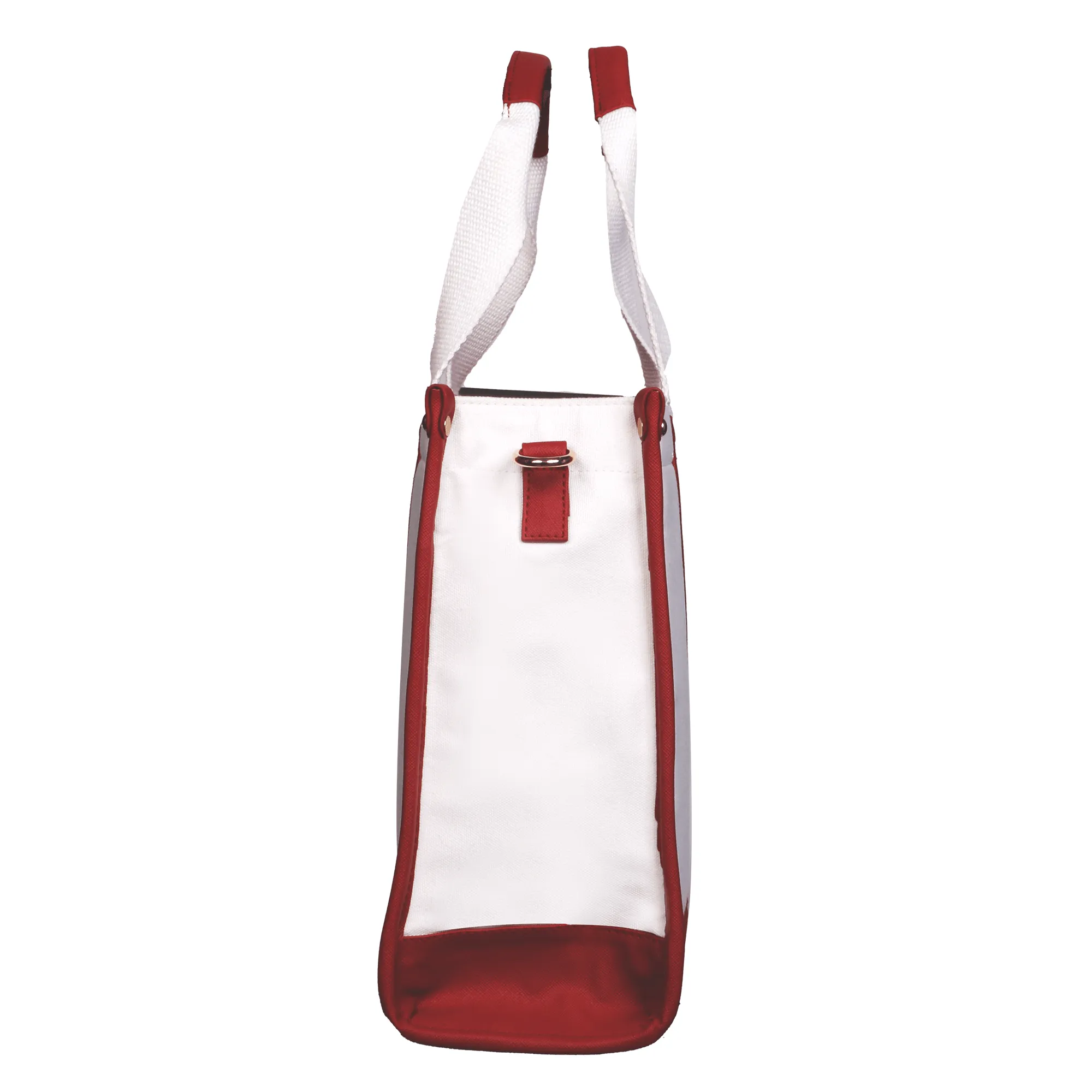 Everyday Women's Canvas Tote Bag for Laptops up to 14 Inches (White-Red)
