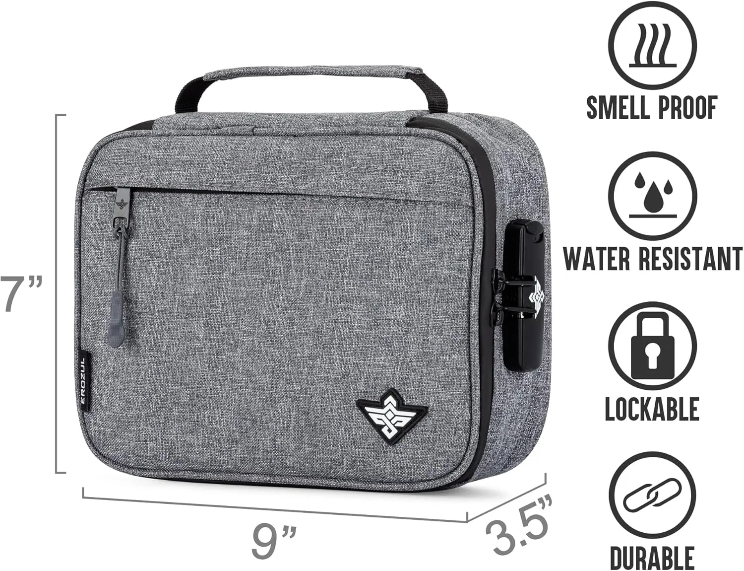 Exodus Storage Travel Bag with Combination Lock Water Resistant Organizer Case   Bonus Gifts (Graphite)