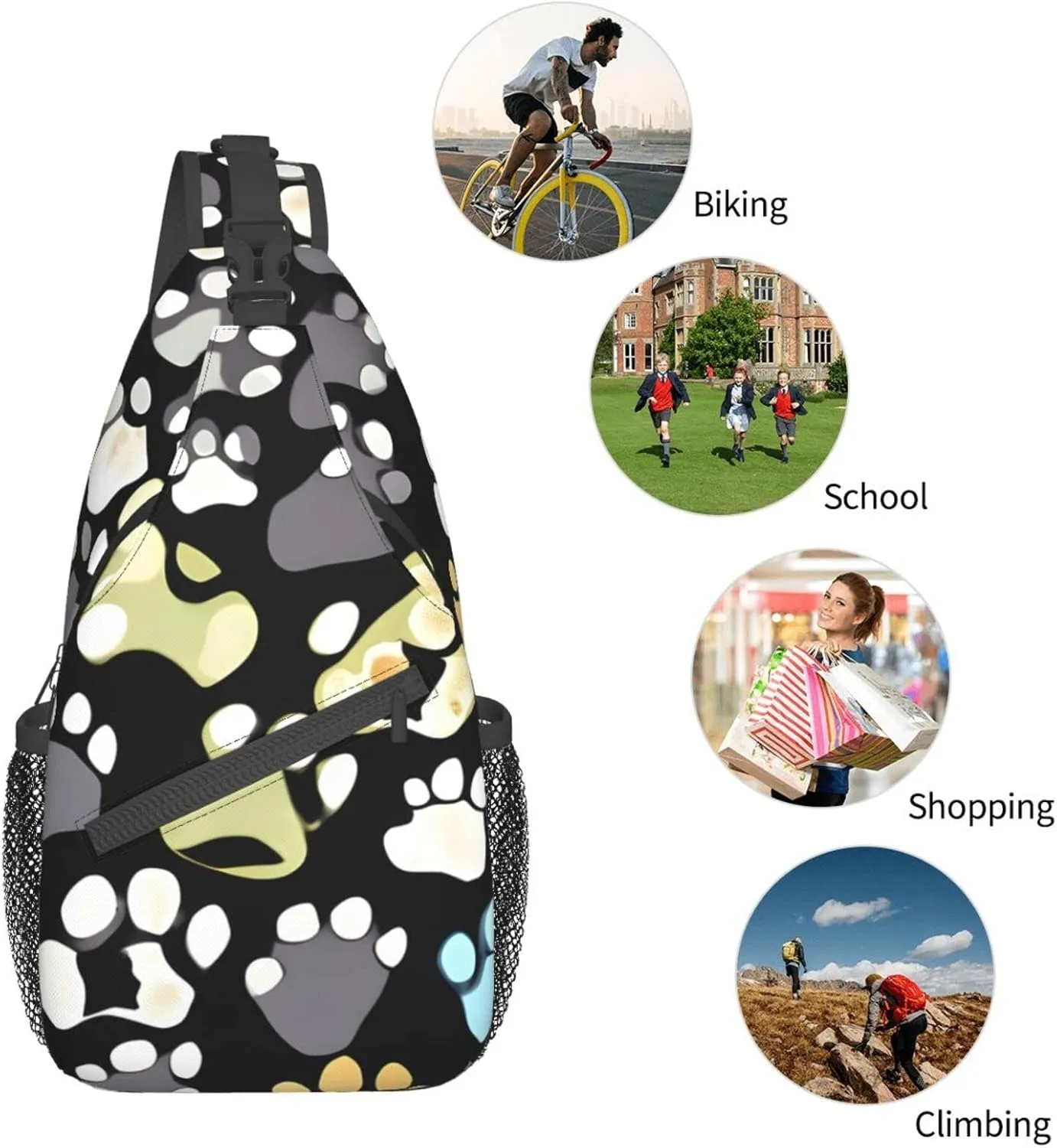 Explosion Firework 3d Unisex Crossbody Backpack Travel Hiking Casual Chest Bags Lightweight Fashion