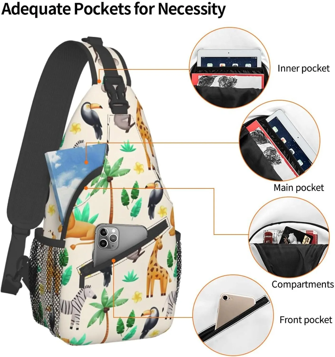 Fashion Chest Sling Bag For Women Men Adjustable Strap Crossbody Shoulder Backpack Hiking Travel Fashion Unisex Daypack