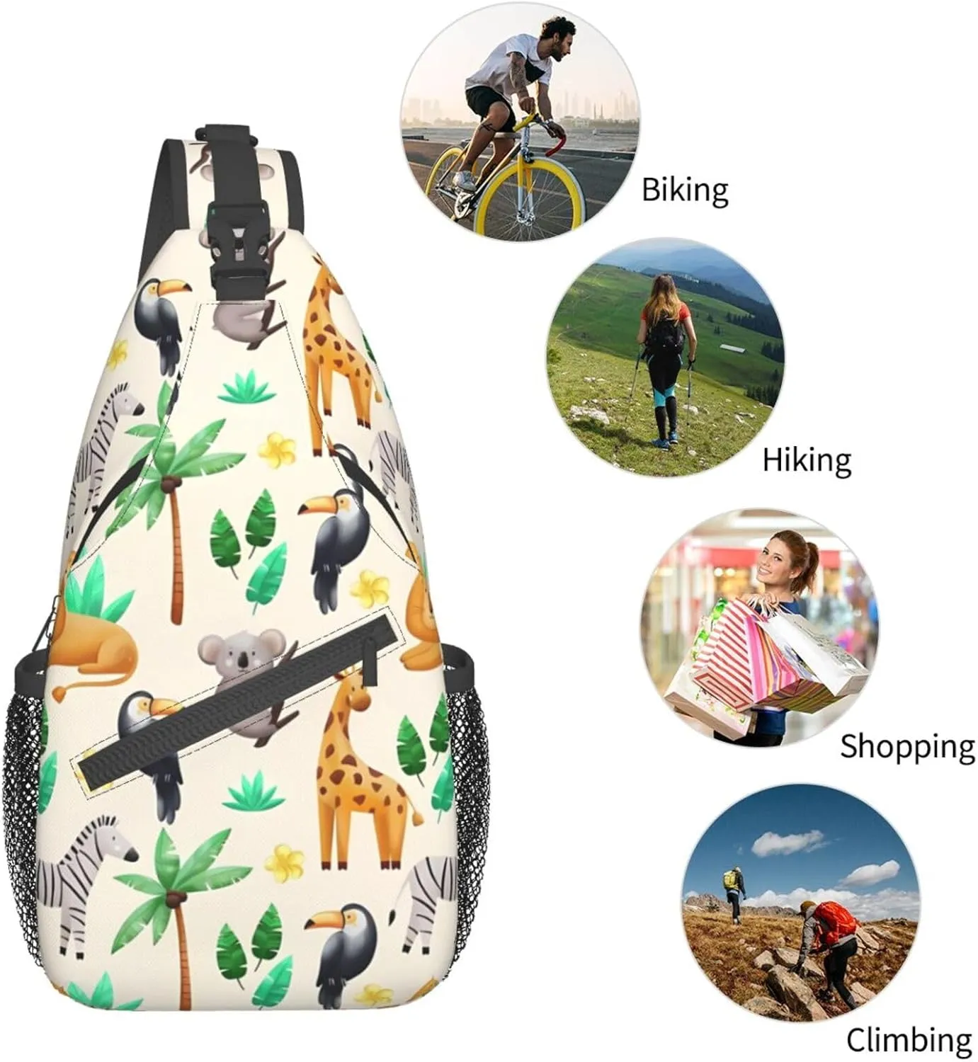 Fashion Chest Sling Bag For Women Men Adjustable Strap Crossbody Shoulder Backpack Hiking Travel Fashion Unisex Daypack