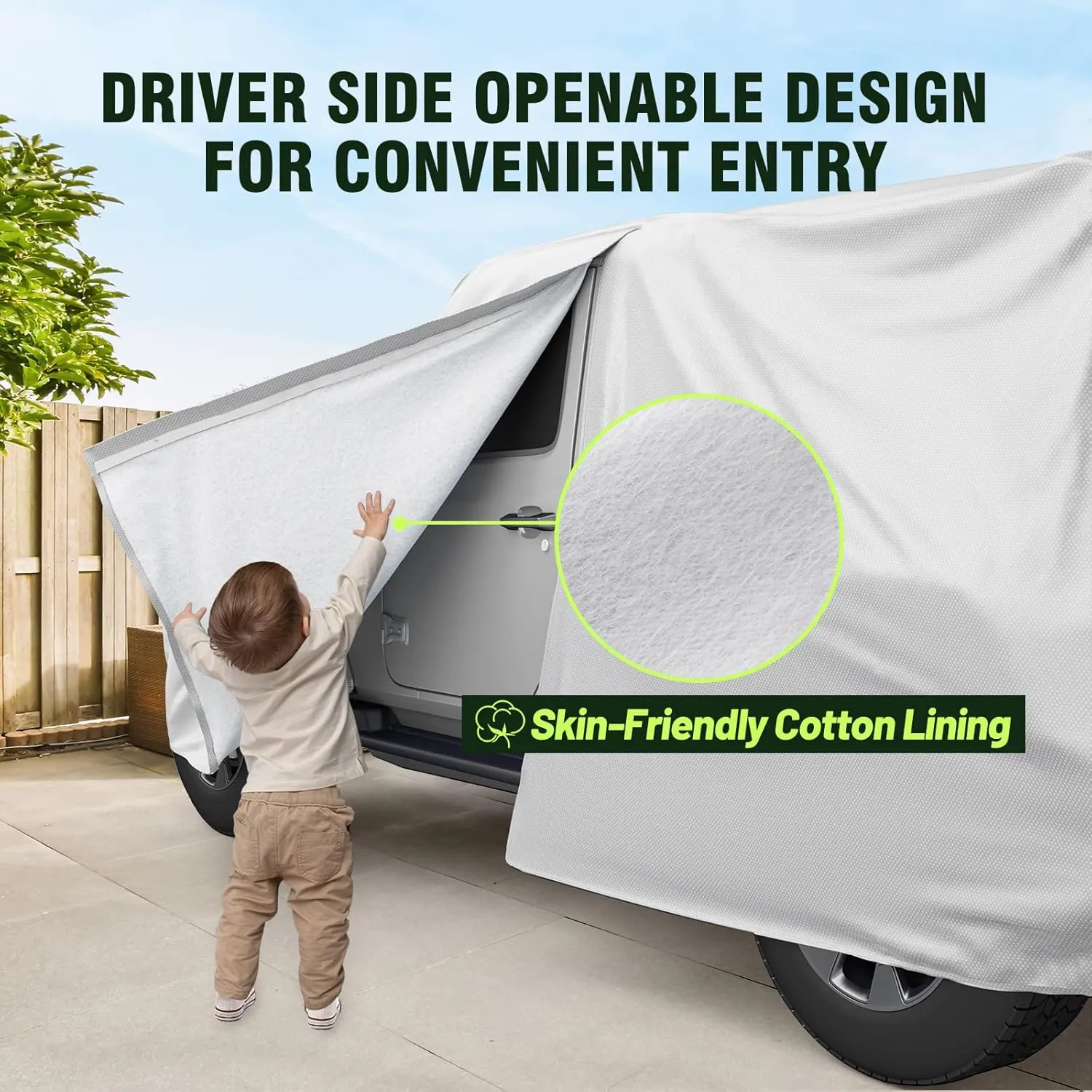 Favoto Truck Cover Waterproof Outdoor - All Weather 6 Layers Heavy Duty Pickup Cover Dust Rain Sun Protection Universal Fit for Chevy Silverado, Dodge Ram 1500, Ford F150 (Length Up to 242 inch)