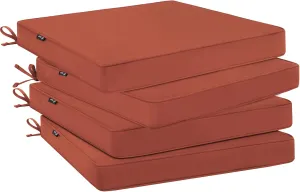 Favoyard Outdoor Chair Cushions 19"W x 19"D x 2"T Set of 4 Patio Chairs Cushions 3-Year Fade Resistant & Waterproof Cushions for Outdoor Furniture with Hidden Zipper, Attach Straps for Dining Chairs