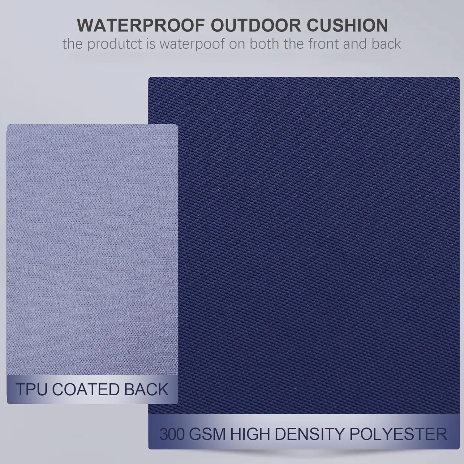 Favoyard Outdoor Chair Cushions 19"W x 19"D x 2"T Set of 4 Patio Chairs Cushions 3-Year Fade Resistant & Waterproof Cushions for Outdoor Furniture with Hidden Zipper, Attach Straps for Dining Chairs