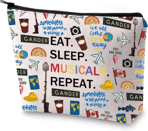 FEELMEM Come F Away Musical Musical Makeup Bag Eat Sleep Musicals Repeat Zipper Pouch Bag For Musical Lover