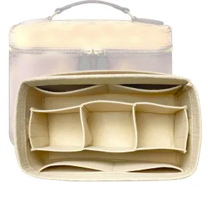 Felt Organizer Insert for Nice Vanity PM BB Mini Nano - Makeup & Toiletry Bag Protector | Reinforced Base, Snug Fit, Detachable Center Compartment, Customizable Pockets (Hot Pink, Nice Mini)