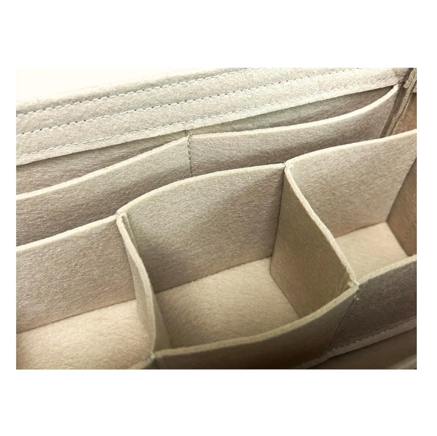 Felt Organizer Insert for Nice Vanity PM BB Mini Nano - Makeup & Toiletry Bag Protector | Reinforced Base, Snug Fit, Detachable Center Compartment, Customizable Pockets (Hot Pink, Nice Mini)