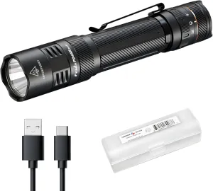 Fenix PD45R ACE 3200 Lumens Multi-Mode USB-C Rechargeable Tactical Flashlight with Customizable Output Level Selections and Lumentac Organizer