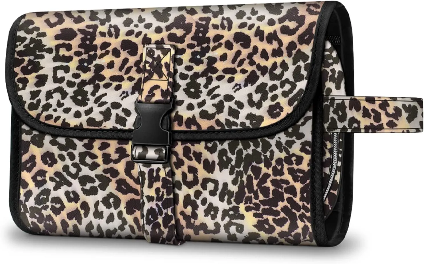 Fintie Portable Toiletry Cosmetic Travel Bag, Large Water Resistant Hanging Makeup Organizer Storage Pouch Case for Women Girls (Leopard)