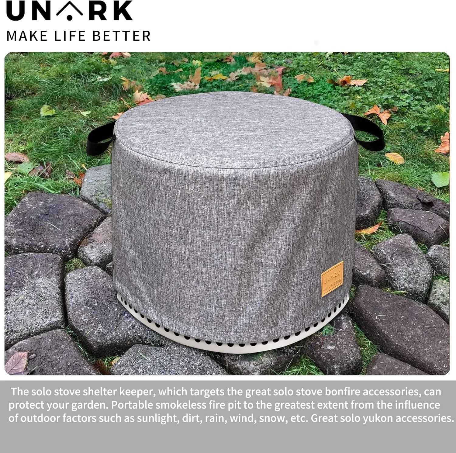 Fire Pit Cover for Solo Stove Cover Yukon 27 Inch,Solo Stove Cover Yukon Grey 27 Inch,Yukon Solo Stove Cover,Solo Yukon Cover,Heavy Waterproof Solo Stove Accessories,Solo Stove Yukon Cover