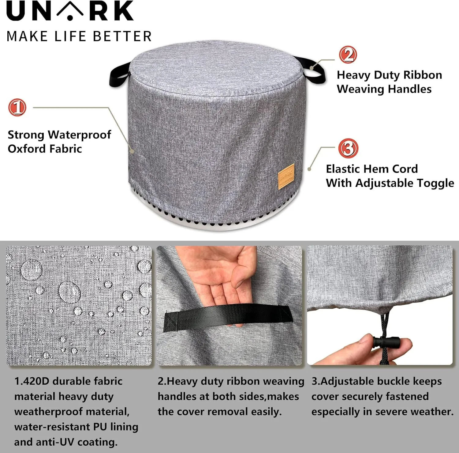 Fire Pit Cover for Solo Stove Cover Yukon 27 Inch,Solo Stove Cover Yukon Grey 27 Inch,Yukon Solo Stove Cover,Solo Yukon Cover,Heavy Waterproof Solo Stove Accessories,Solo Stove Yukon Cover