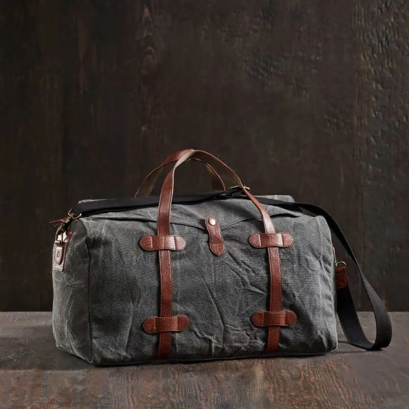 Flap Duffle Bag For Men & Women - Black