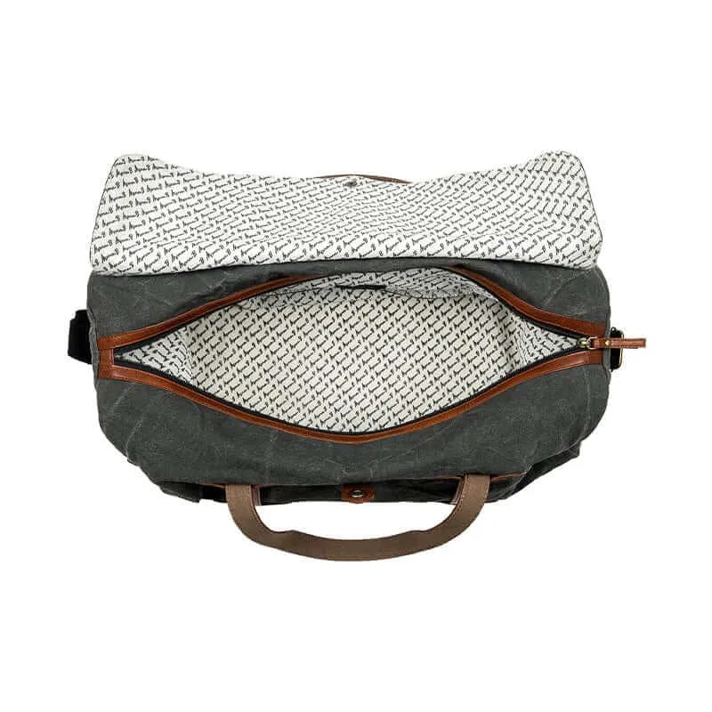Flap Duffle Bag For Men & Women - Black