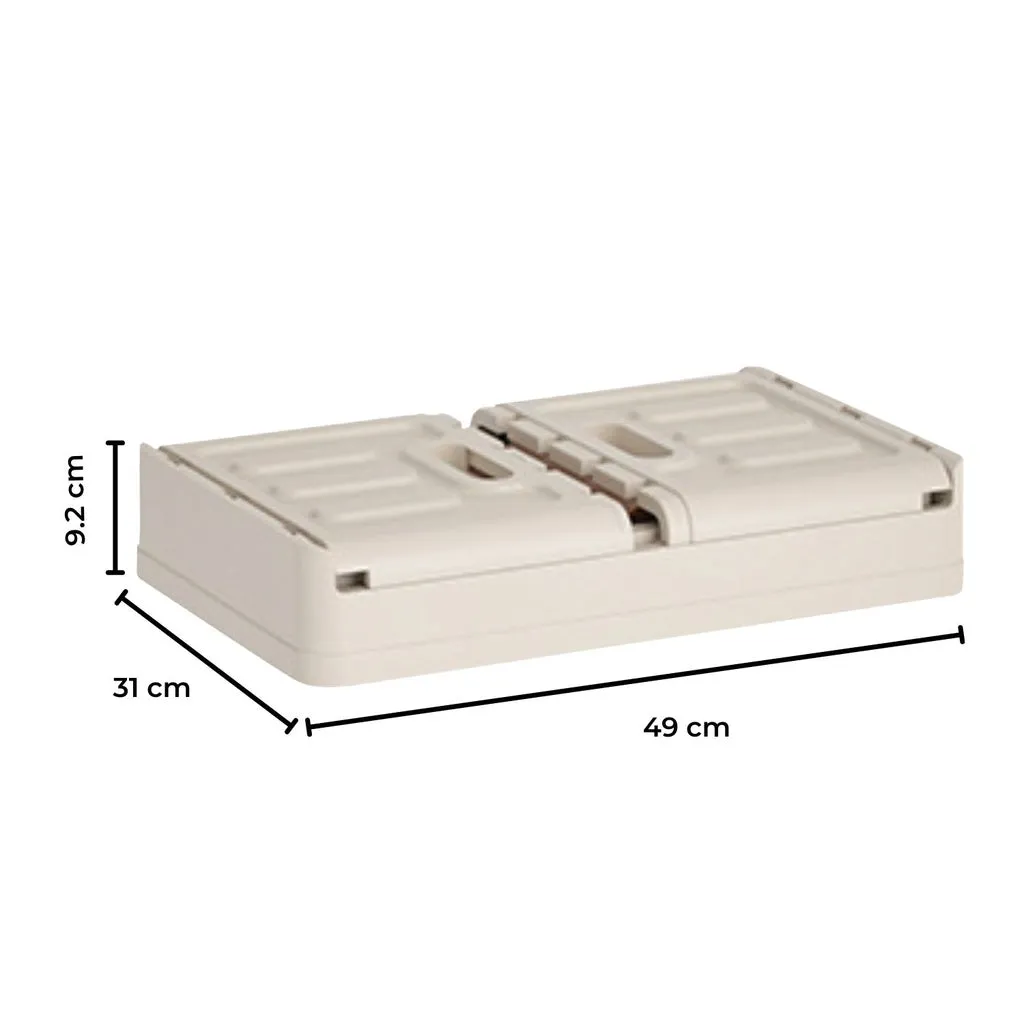 Foldable & Stackable Storage Organizers (Ivory   Brown) - 32L