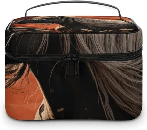Foldable Travel Luggage Bag for Men And Women, Dry And Wet Separation Portable Travel Luggage Bag, Romantic Mustang Printed Waterproof Sports Luggage Bag, Fitness Bag