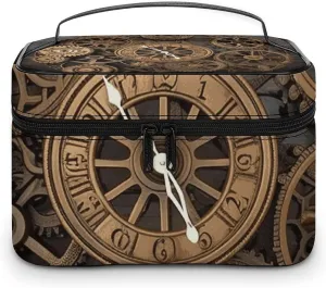Foldable Travel Luggage Bag for Men And Women, Dry And Wet Separation Portable Travel Luggage Bag, Steampunk Gears Clock Printed Waterproof Sports Luggage Bag, Fitness Bag