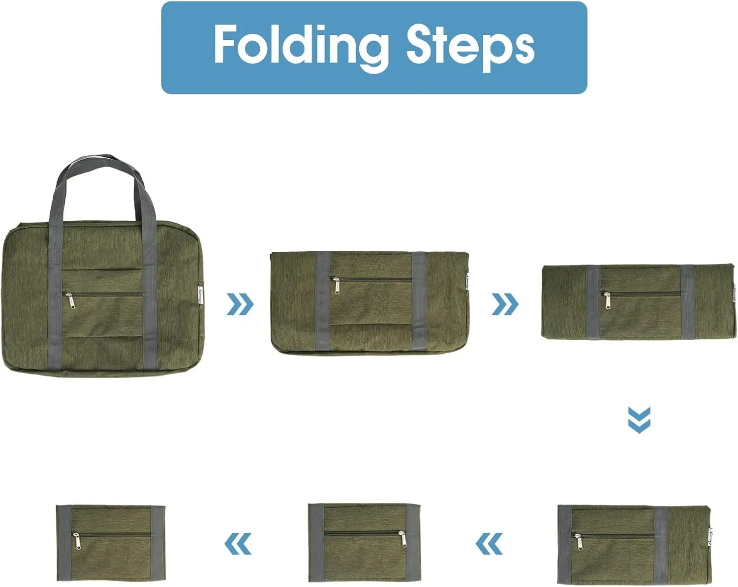 For Spirit Airlines Personal Item Bag 18x14x8 Foldable Travel Duffel Bag Tote Duffle Carry on Luggage for Women and Men 30L (Army Green (With Shoulder Strap))
