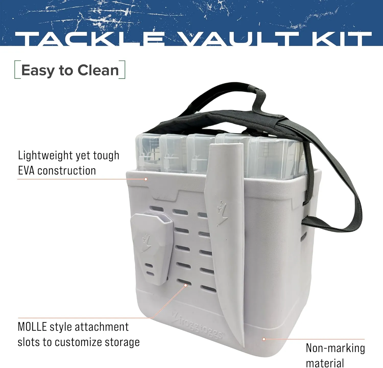 FROGG TOGGS EVA Tackle Vault, Lightweight, Customizable Fishing Tackle Bag