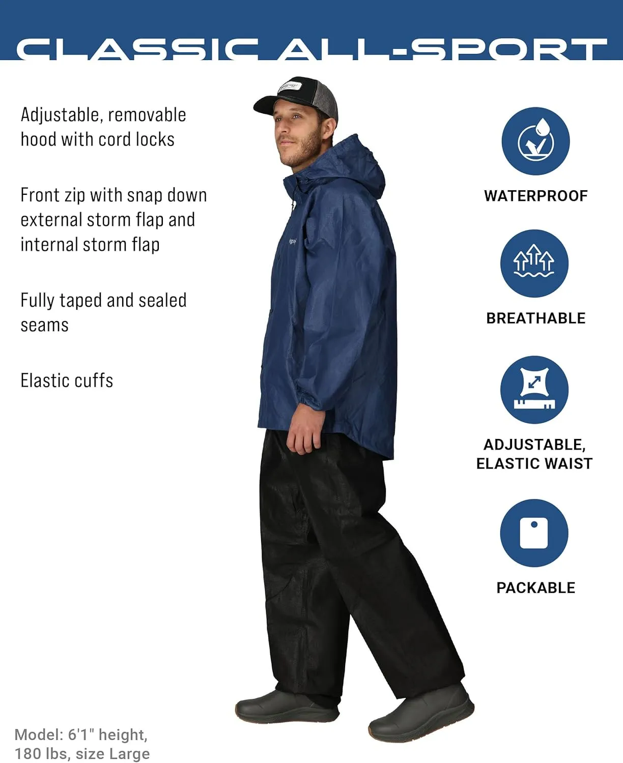 FROGG TOGGS Men's Classic All-Sport 3-Layer Waterproof Breathable Rain Suit