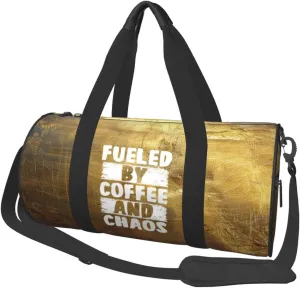 Fueled By Coffee And Chaos Duffel Bag Gym Bag Travel Sports Tote Large Foldable Beach Swim Yoga3