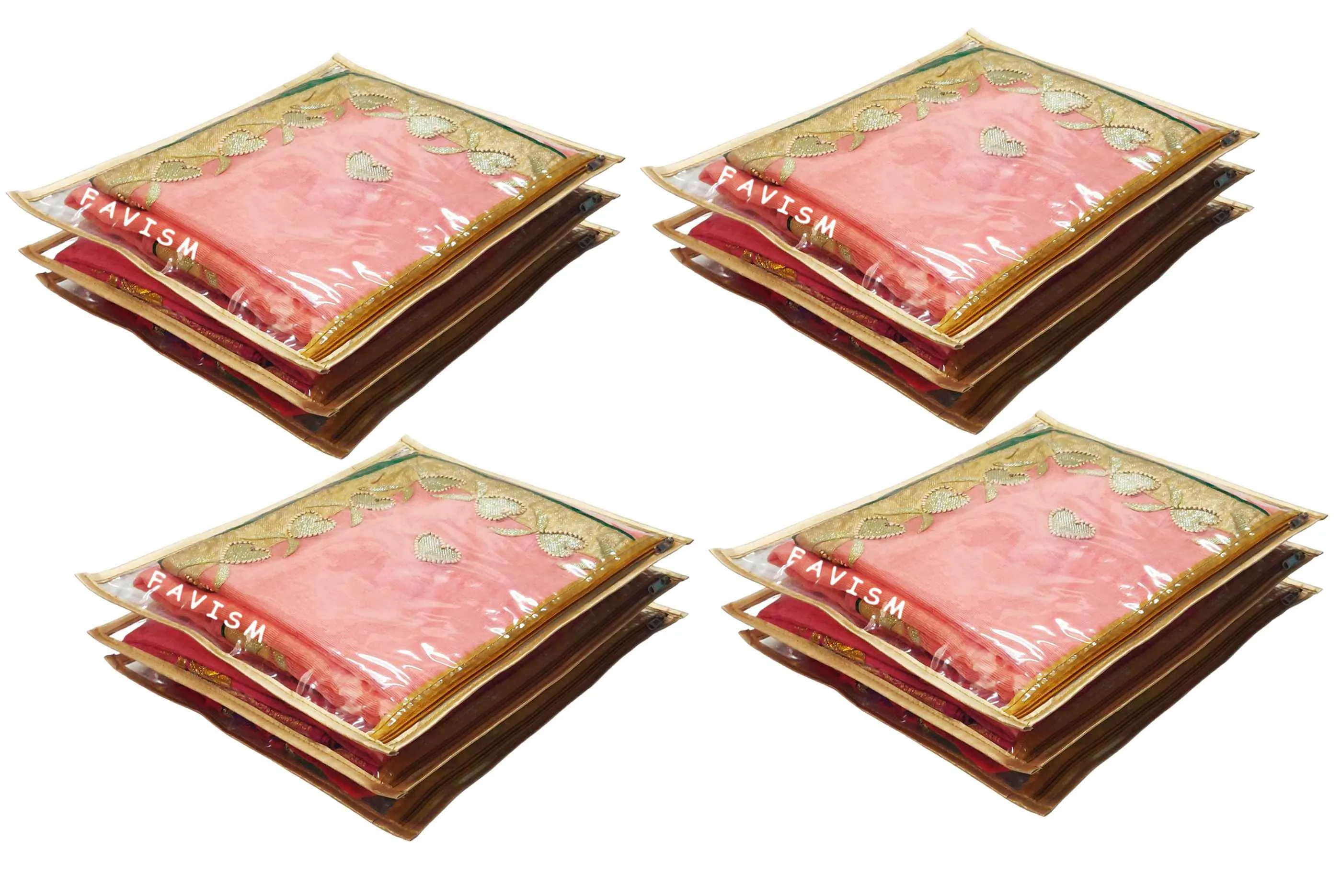 Full transparent single saree cover | trousseau bridal saree packing 12 pcs.