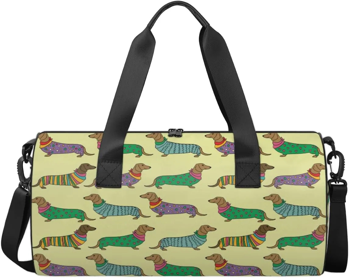 Funny Animal Dog Sports Duffel Bag, Gym Tote Bag Waterproof Weekender Travel Bag for Overnight Travel Luggage Workout Women Men（Dog）