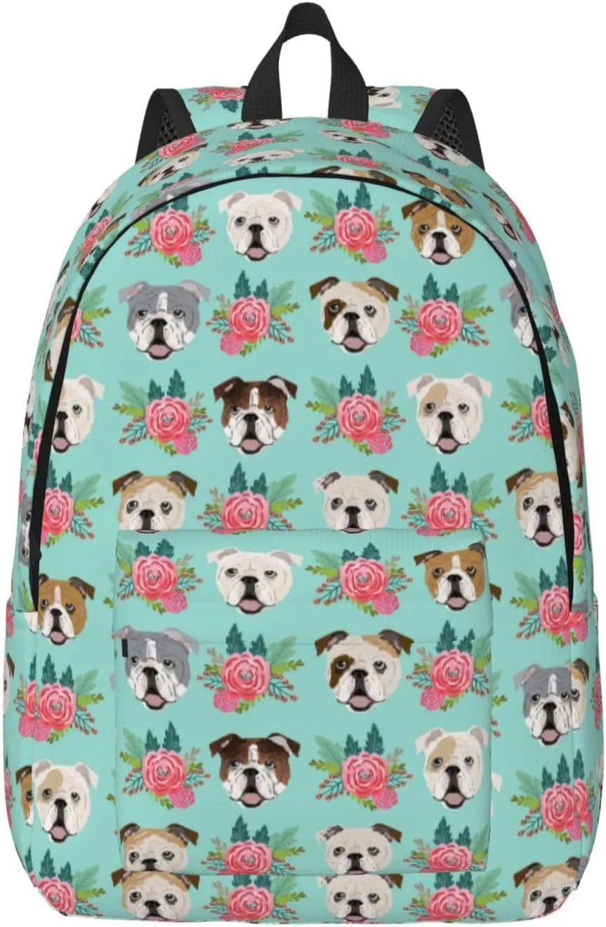 Funny English Dog print Duffel Bag, Lightweight Duffel Bag, Casual Backpack, 17.7 x 6.3 x 12.2 inches