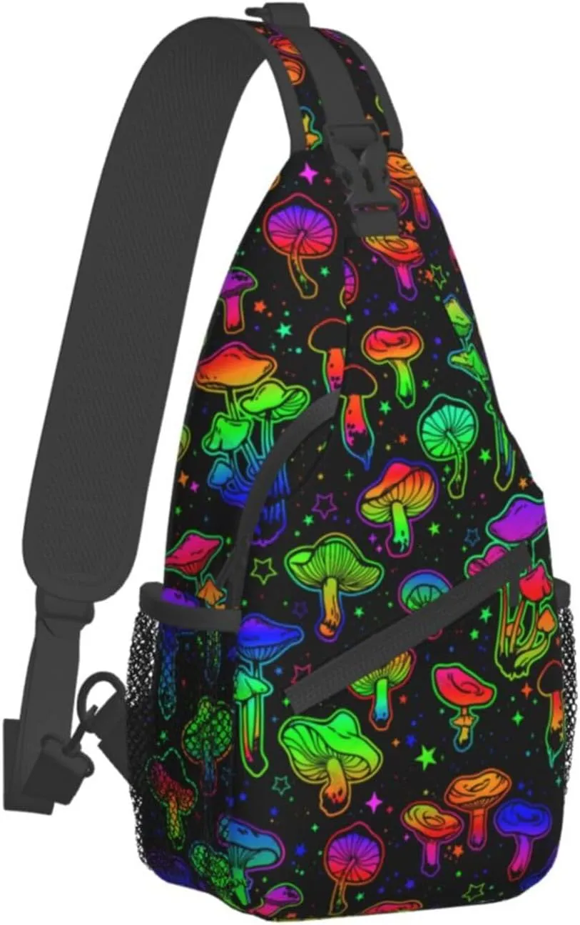 Funny Mushroom Crossbody Bag Mushroom Shoulder Bag Backpack Plant Sling Bag Chest Casual Daypack for Outdoor