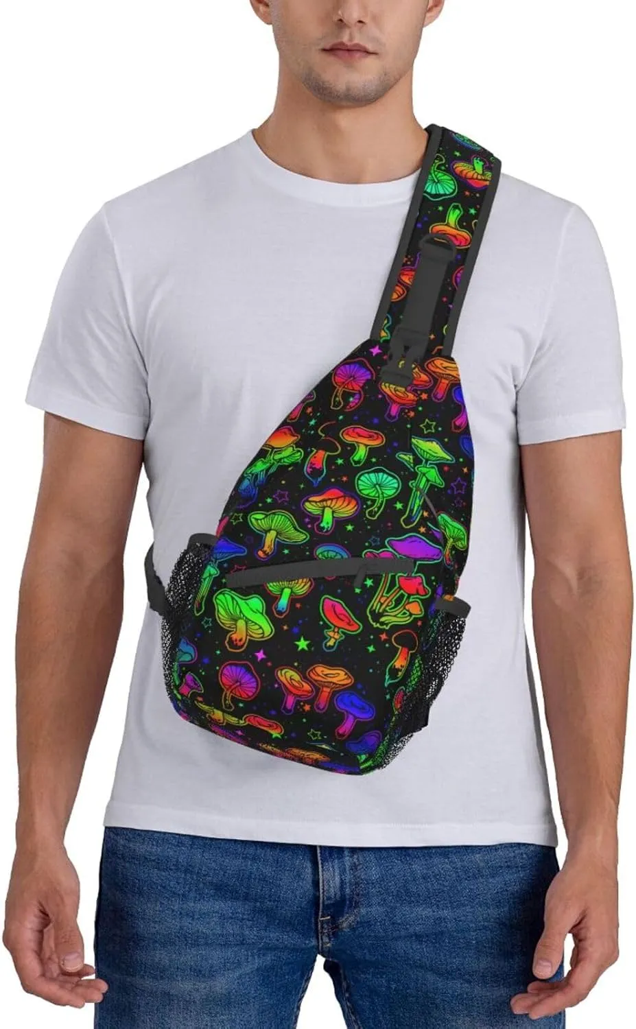 Funny Mushroom Crossbody Bag Mushroom Shoulder Bag Backpack Plant Sling Bag Chest Casual Daypack for Outdoor