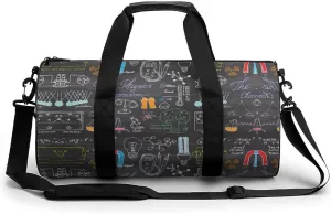 Funny Physics Science Gym Sport Bag Travel Duffle Backpack Weekender Overnight with Shoes Compartment for Women Men