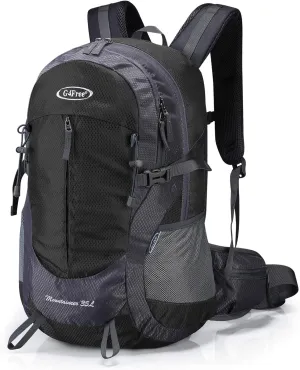 G4Free 35L Hiking Backpack Water Resistant Outdoor Sports Travel Daypack Lightweight with Rain Cover for Women Men (Black)