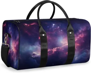 Galaxy Nebula Travel Duffle Bag, Sports Gym Bags for Women Men, Carry On Weekender Overnight Bag, Starry Sky Space Universe Workout Hospital Airplane Trips Bag