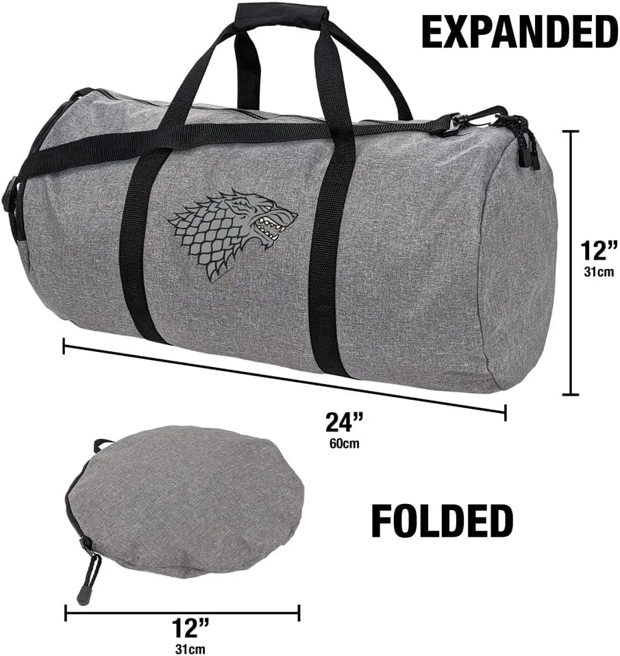 Game of Thrones Stark Sigil Lightweight Duffel Bag for Sports and Gym Packable for Travel