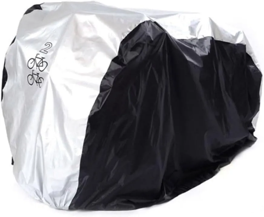 GANAZONO Double Bike Cover Waterproof Uv Protection Durable for Outdoor Use Easy to 2 Bicycles