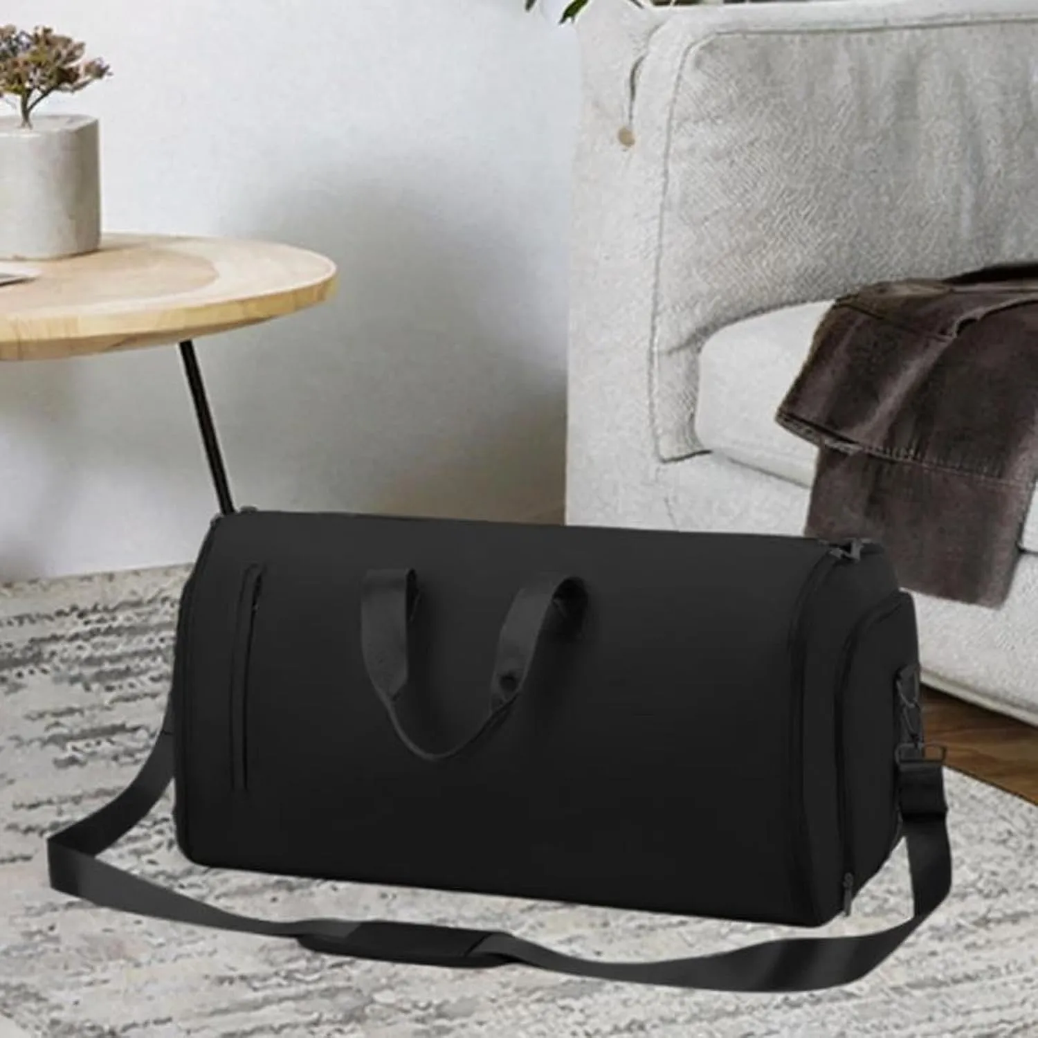 Garment Bag Large Capacity Business Travel Bag for Outdoor for Men Women Camping, Black