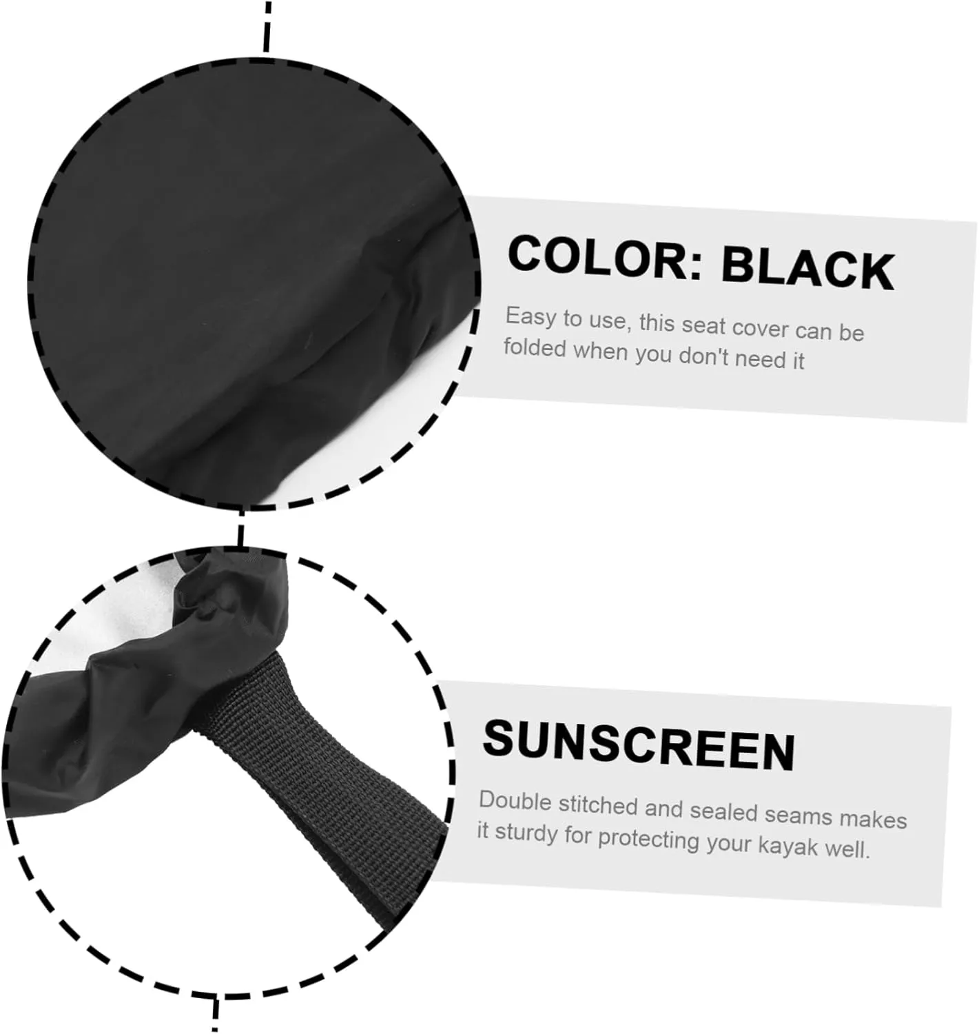 Garneck Banner Kayak Seat Protector Kayak Supplies Cover Black