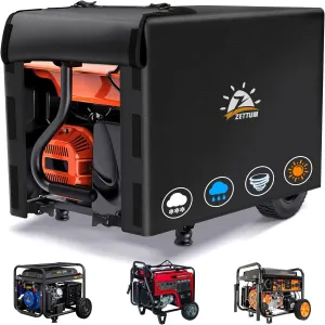 Generator Cover 38 Inch - 600D Outdoor Generator Covers Heavy Duty Waterproof, Small Outside Equipment Cover for DuroMax, Westinghouse, Champion, Predator, Honda Portable Generator 5500-15000W