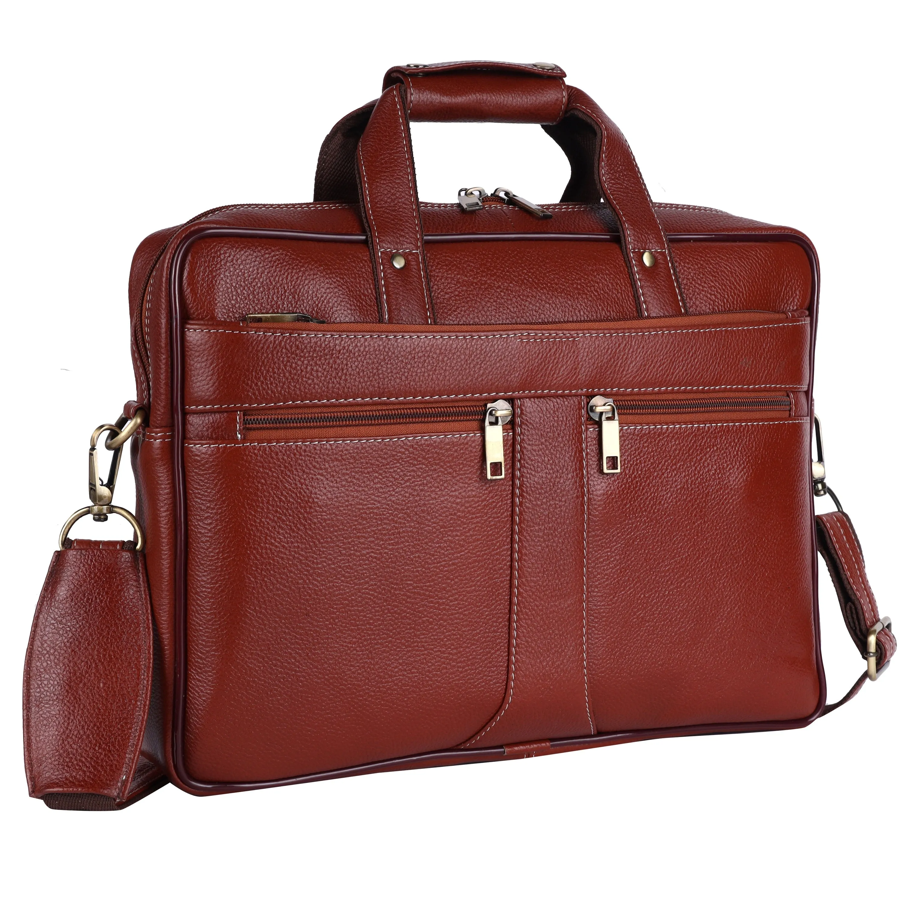 Genuine Bombay Brown Leather Men's Messenger Bag
