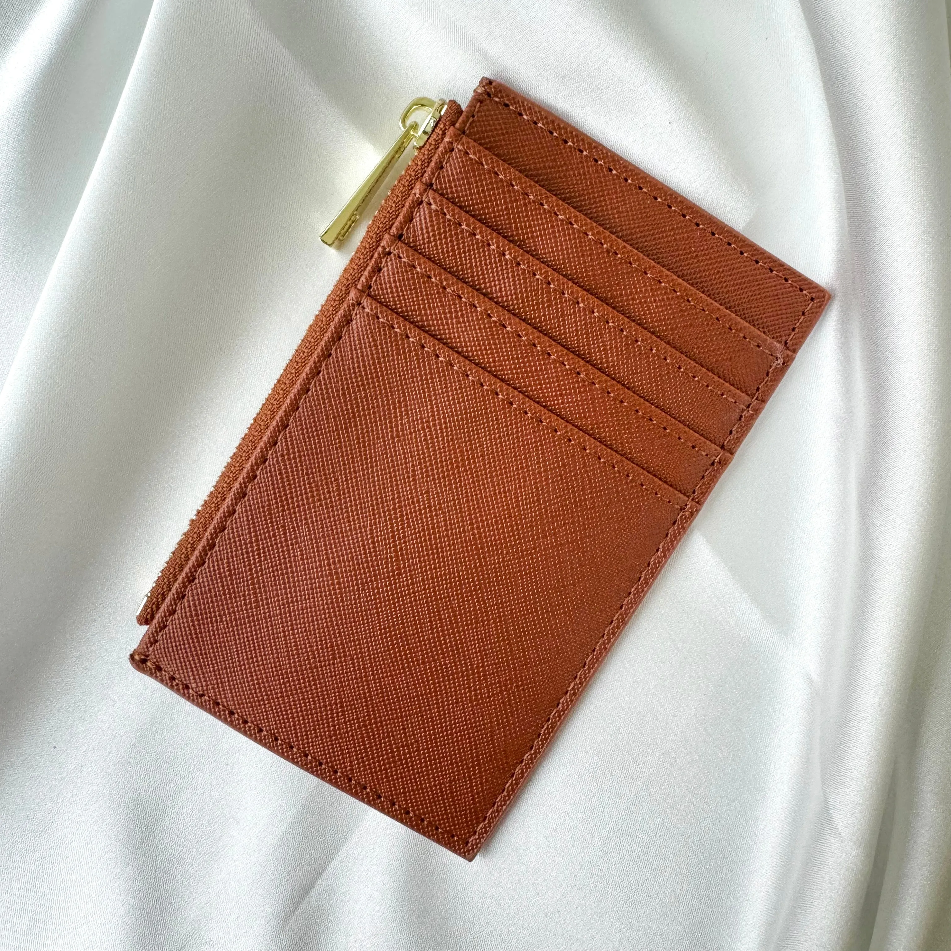 Genuine Saffiano Leather Card Holder   Wallet