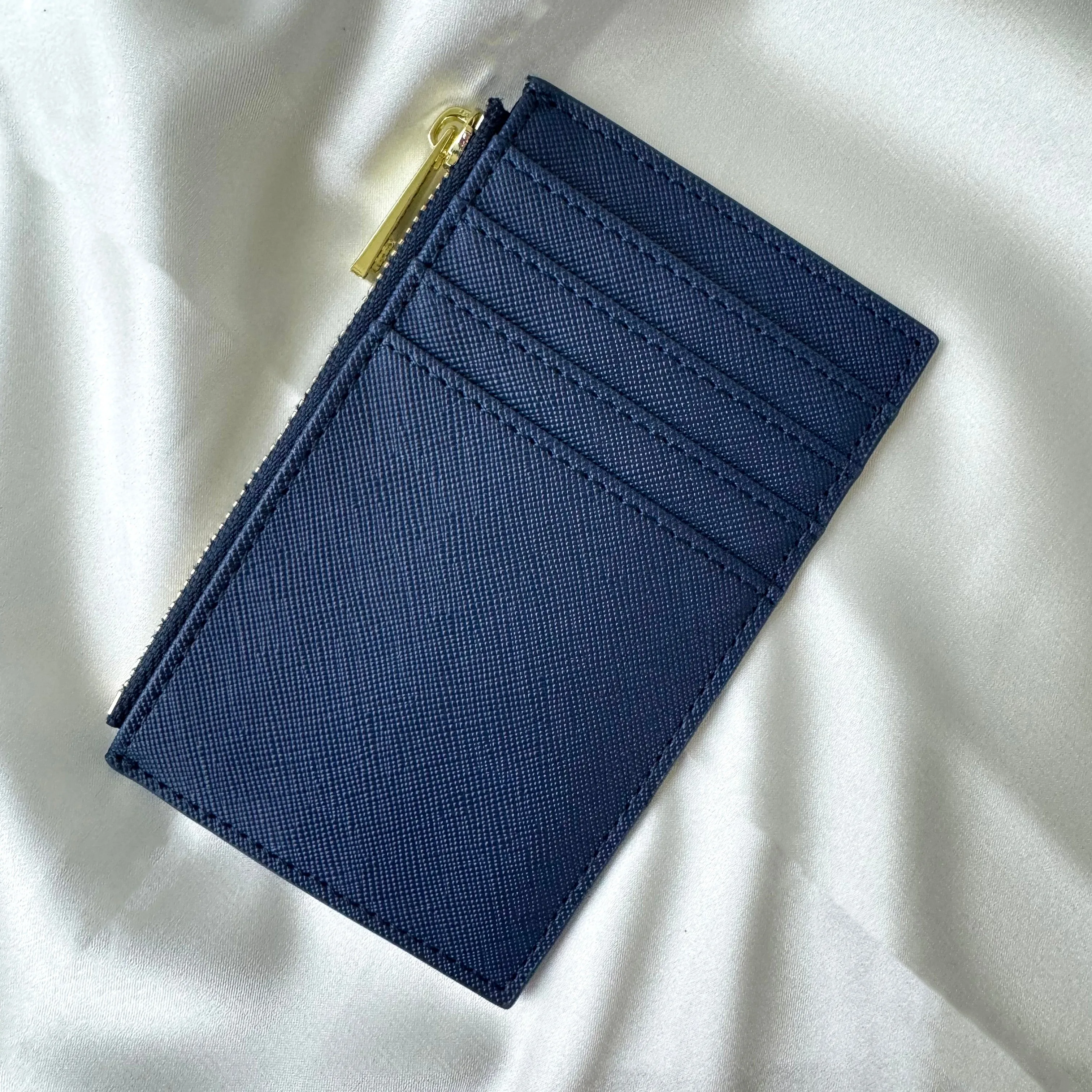 Genuine Saffiano Leather Card Holder   Wallet