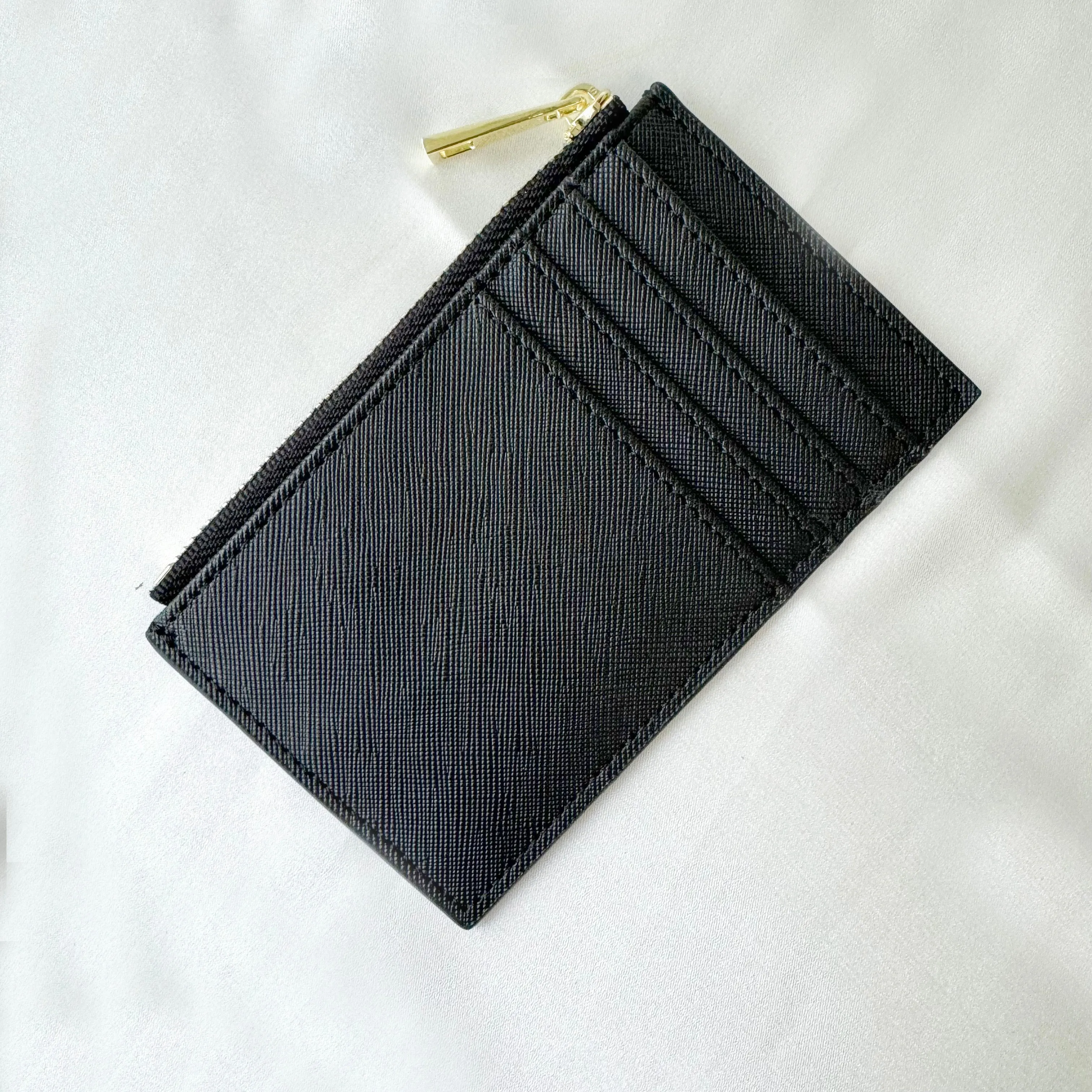 Genuine Saffiano Leather Card Holder   Wallet