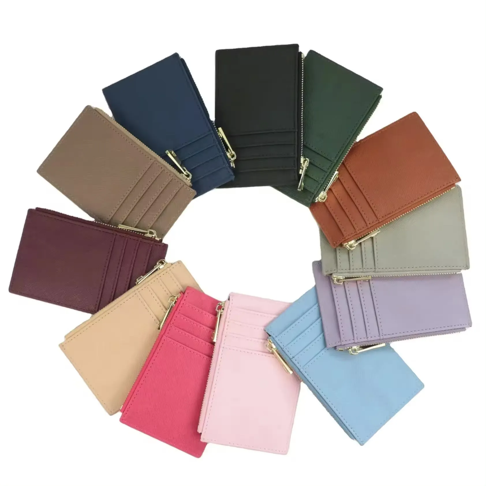Genuine Saffiano Leather Card Holder   Wallet