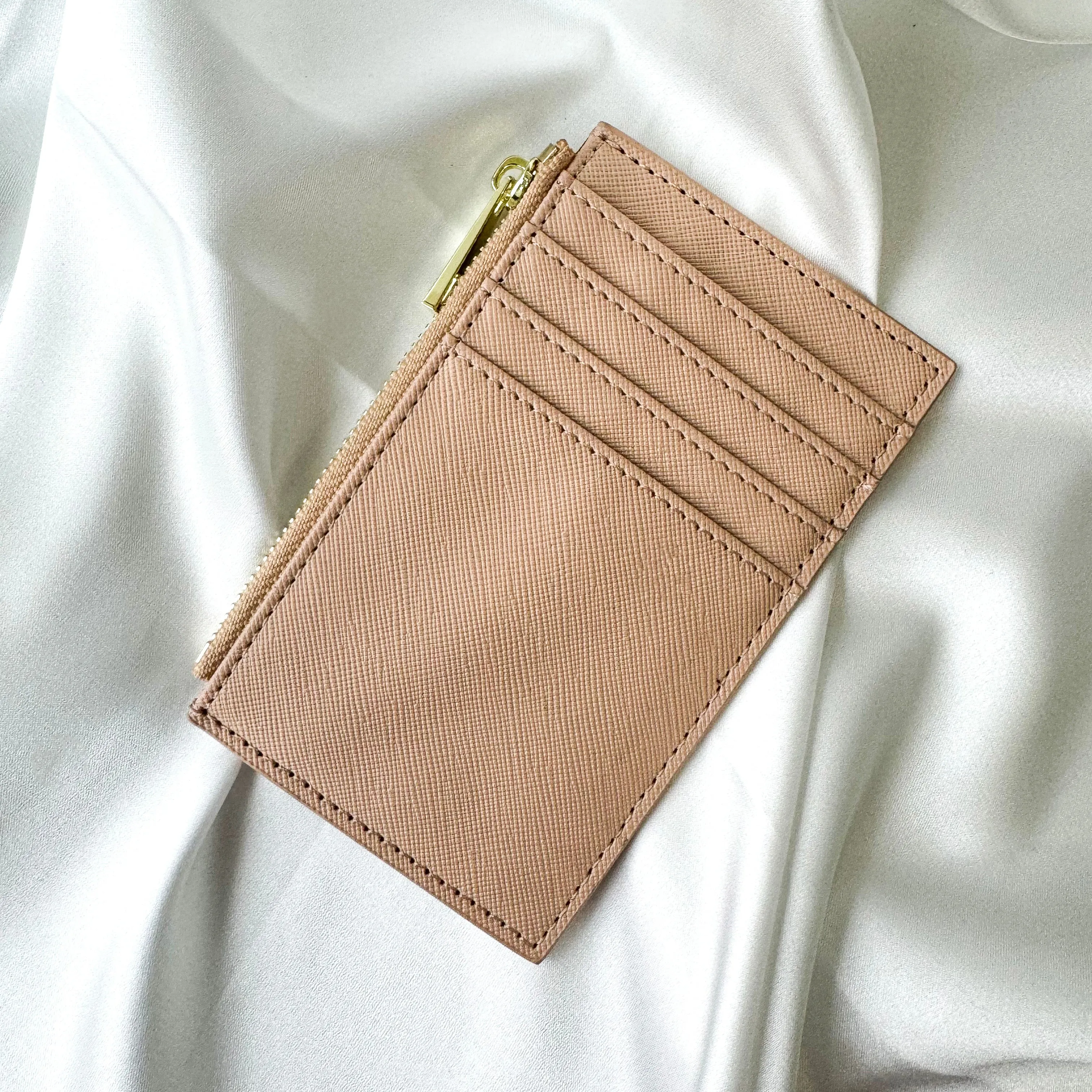 Genuine Saffiano Leather Card Holder   Wallet